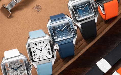 cartier santos rubber strap replica|cartier santos strap options.